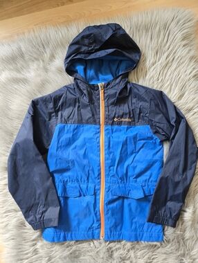Columbia Boys Blue & Navy Hooded Windbreaker Jacket